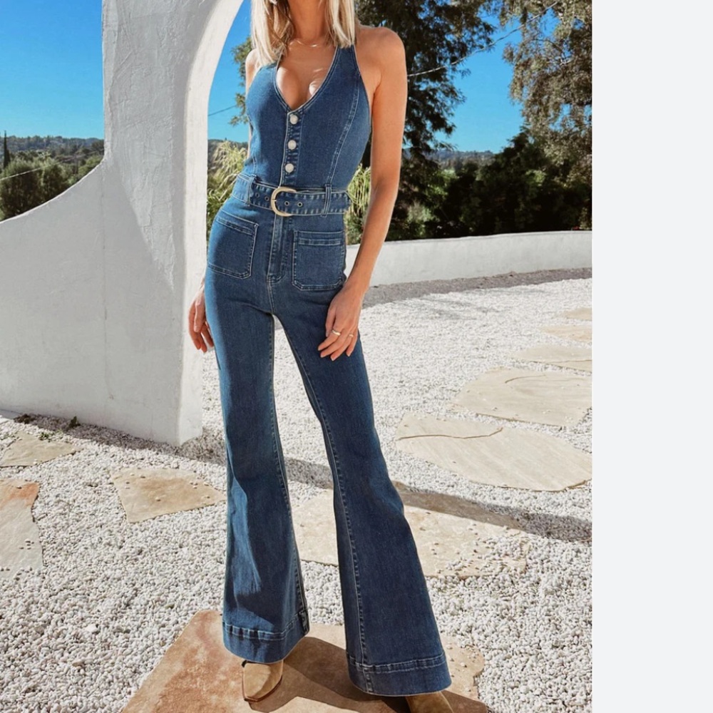 Show Me Your Mumu Fortworth Jumpsuit in Ridge Blue